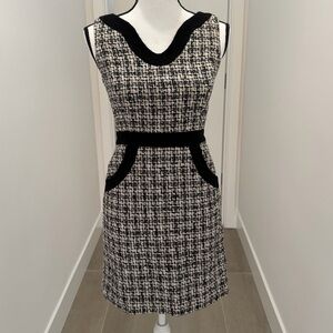 Milly of New York Black and White Tweed Mini Dress